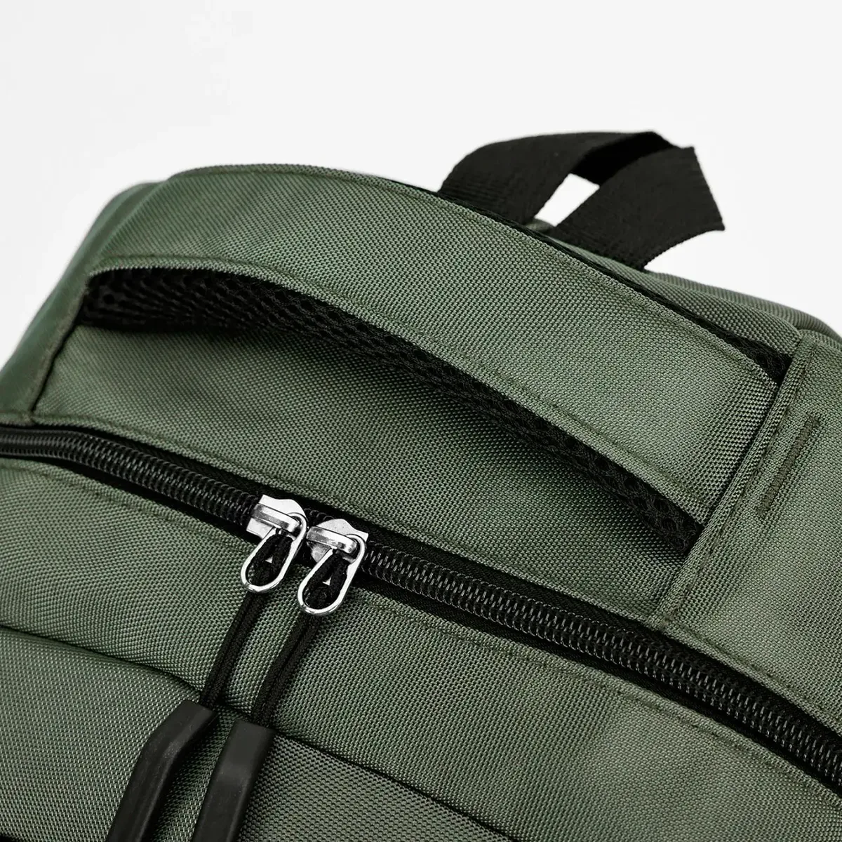 sac dos oxford université vert olive bandes noires poche tél portable bandoulière arquée loquet 36 55 litres