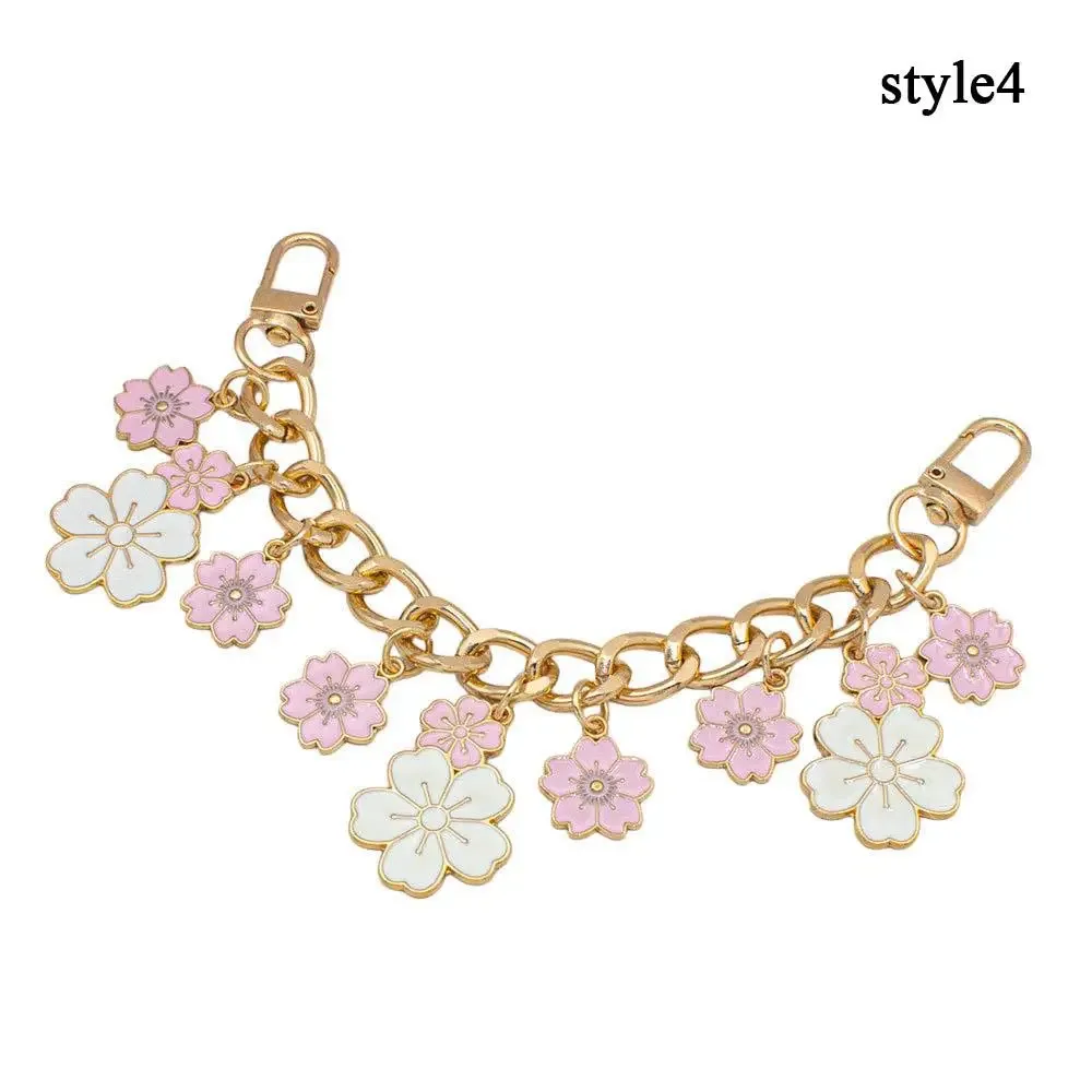 sac en fleurs de cerisier, pendentif, chaîne, nœud en forme de cœur, émail, breloque pour téléphone, chaîne, sangle d'extension, accessoires de sac à bandoulière