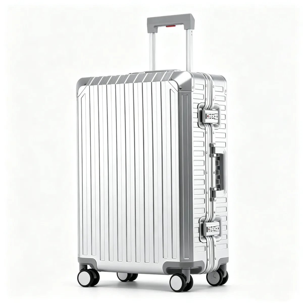 valise de luxe pour hommes d'affaires en alliage d'aluminium-magnésium à 100 %, avec roulettes pivotantes, serrure tsa, pour voyages, 20/24/26/29 pouces