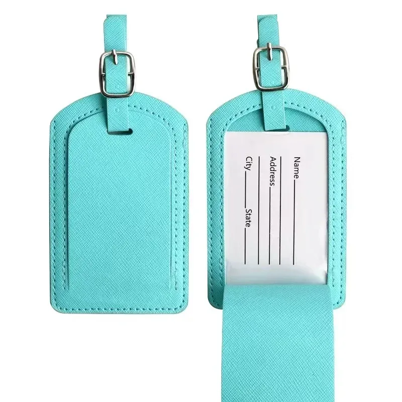 lettres personnalisées saffiao étiquette de bagage en cuir pu vente en gros personnaliser initial accessoires de voyage femmes hommes valise étiquette de carte de nom