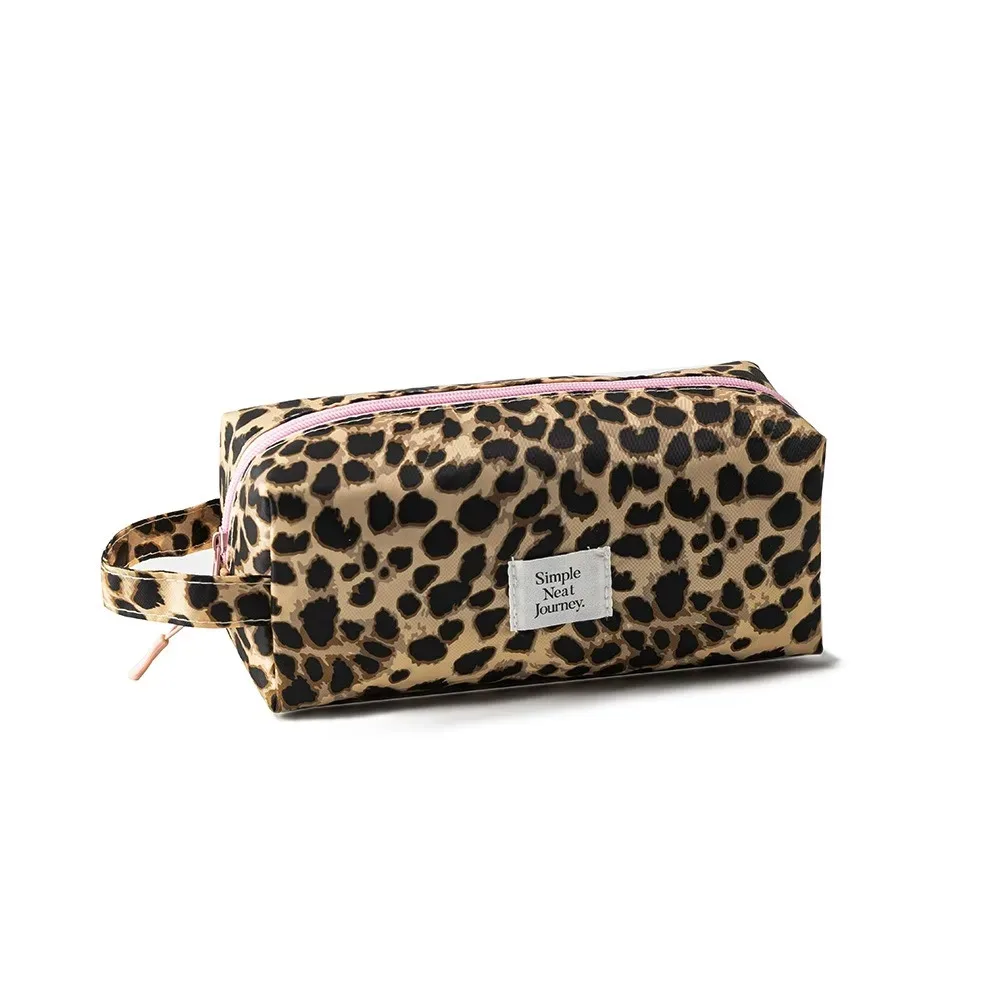sac de voyage à imprimé léopard, sac de rangement de maquillage, organisateur de cosmétiques, sac de rangement de bagages portable, pochette de toilette pour femmes, voyage en plein air