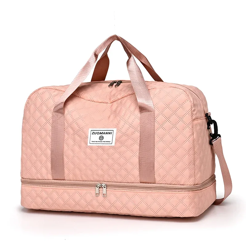 sac de voyage léger en latex rhombique, sac de rangement portable de grande capacité pour le sport et le fitness, sac de week-end de nuit
