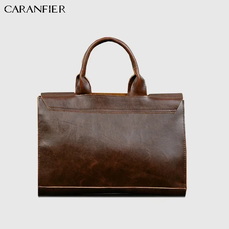 porte documents cuir pu marron blanc voyage bandoulière amovible sacoche ordinateur portable tripoises casual vintage business