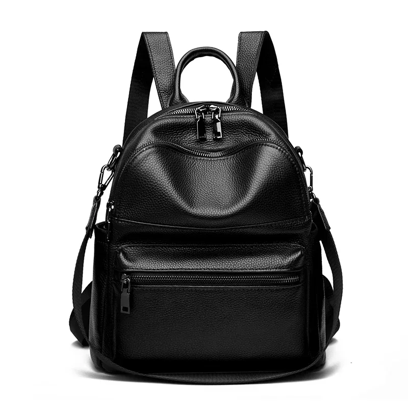 sac à dos en cuir de vache, simple et élégant, multi-transportage, petit sac à main pour vêtements de travail quotidiens