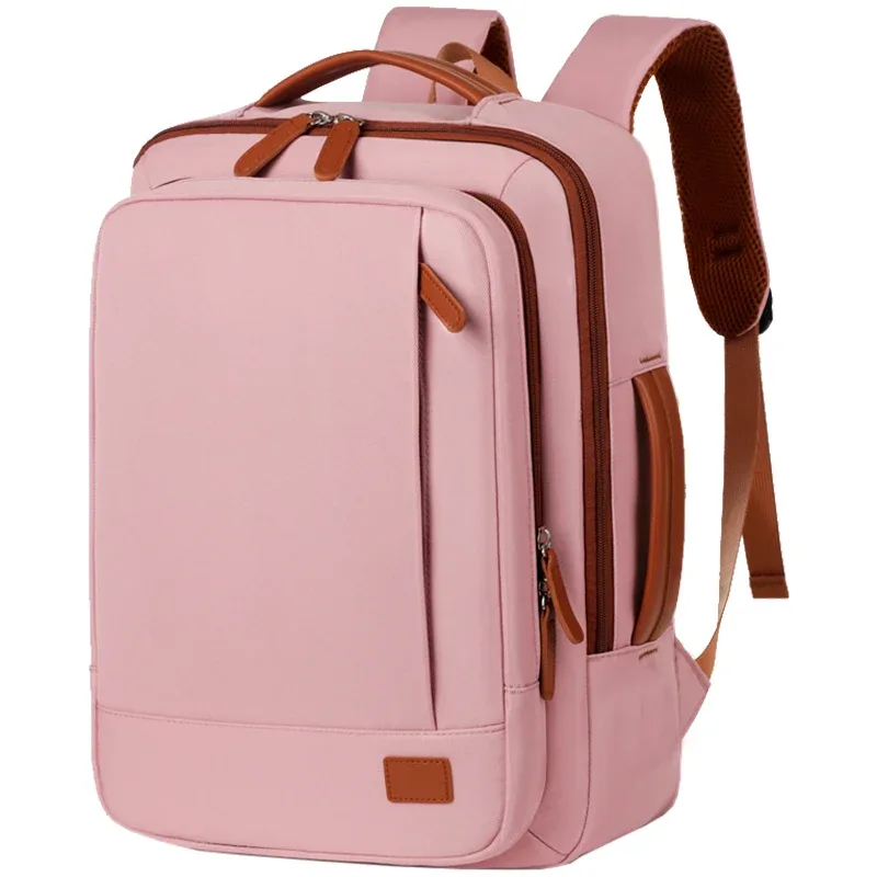 sac à dos scolaire polyvalent de couleur unie, bretelles confortables, design multi-couches pour le campus, la ville et les courts trajets