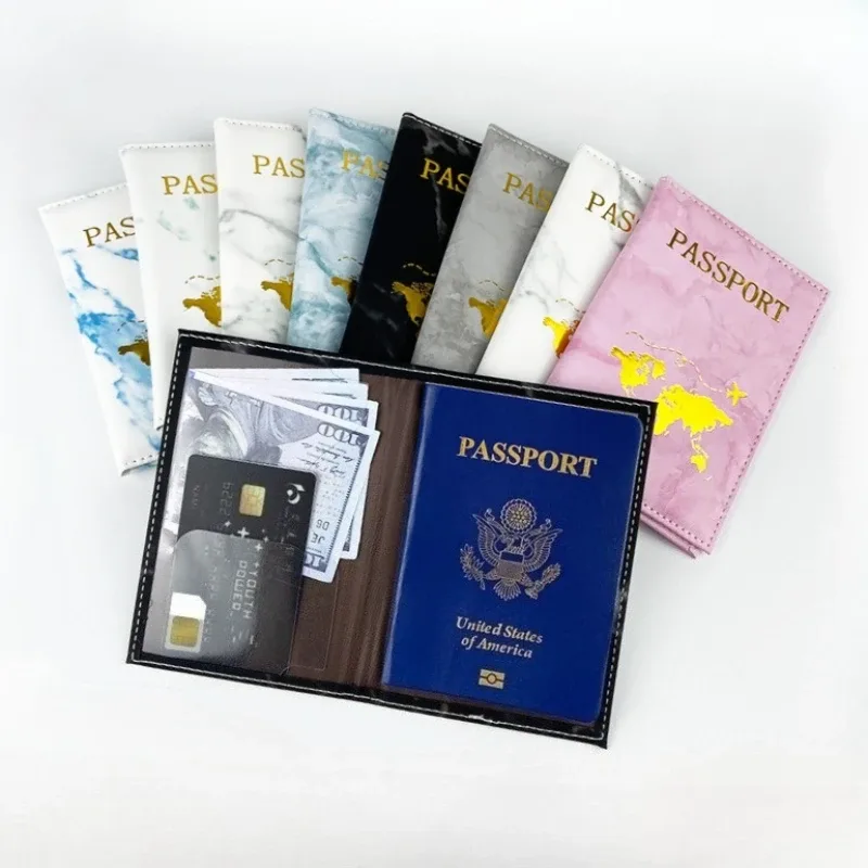 1 pièce porte-passeport en pu, housse de protection pour passeport et billets, porte-cartes d'identité et de crédit, accessoires de voyage