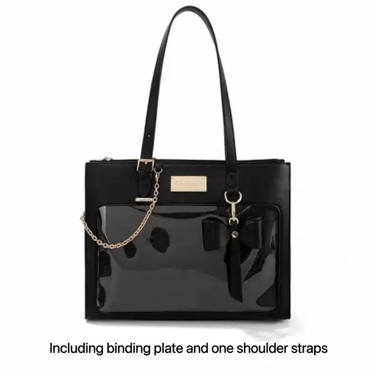 sac à main ita avec nœud pour femmes, fourre-tout à la mode, sac à bandoulière transparent pour fille douce, sac à bandoulière lolita, bricolage avec badge d'affichage