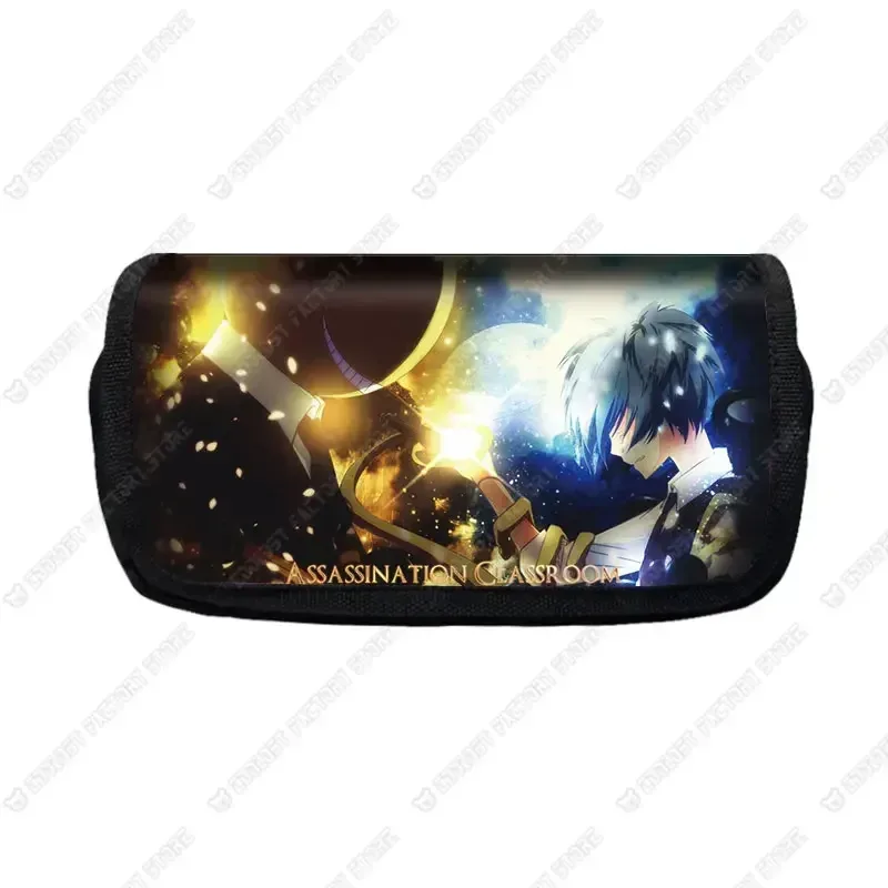 trousse à cosmétiques anime assassination irritation room pour garçons et filles, sac de papeterie pour étudiants, boîte à stylos de grande capacité