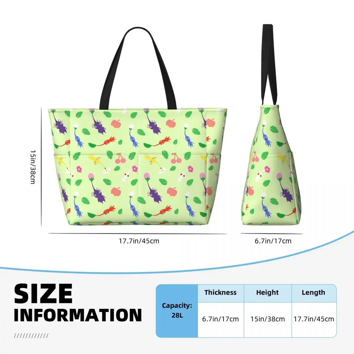 pikmin sac fourre-tout de plage sport gym yoga duffle grand sac fourre-tout femmes sac de voyage sac de fitness