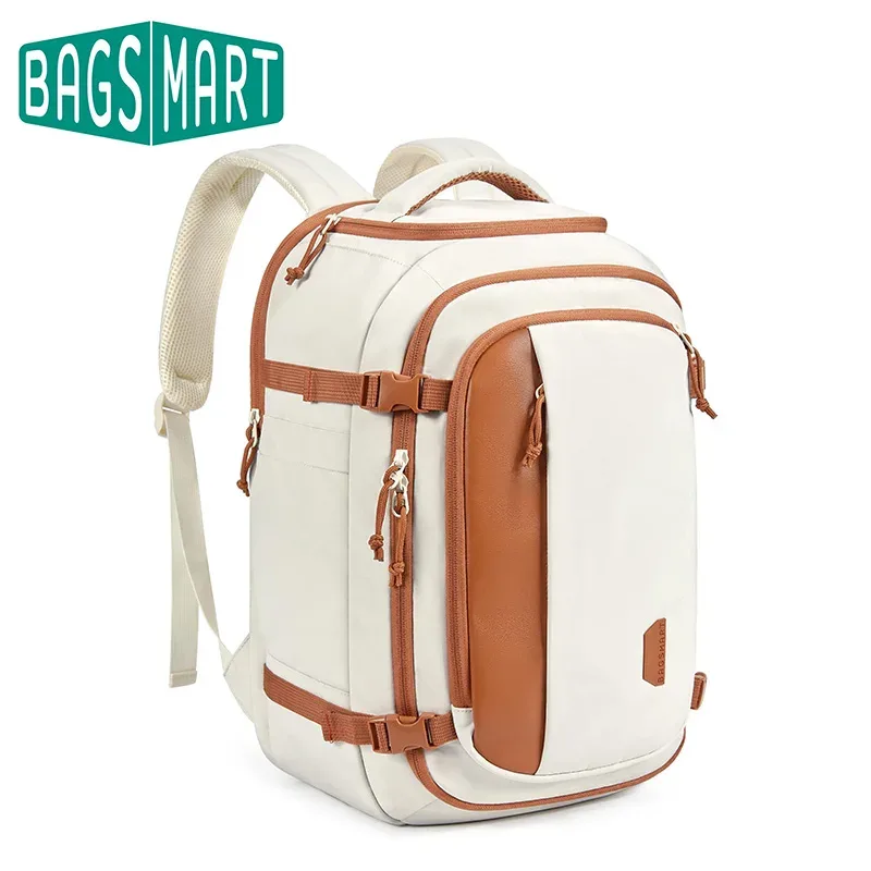 sac dos pvc beige unisexe 36 55 litres anti pince ceinture air poche ordinateur portable décontracté sport voyage ecole shopping