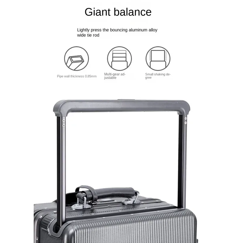 valise de voyage 24'26 pouces, cadre en aluminium, valise à roulettes large, bagage cabine avec porte-gobelet, valise à roulettes 20 pouces