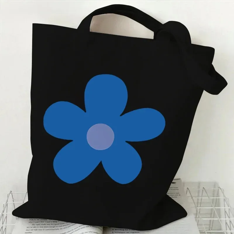 sac fourre-tout en toile à motif floral, sac de shopping réutilisable avec citation inspirante imprimée, sac à main écologique pour étudiantes, sac à bandoulière pour femmes