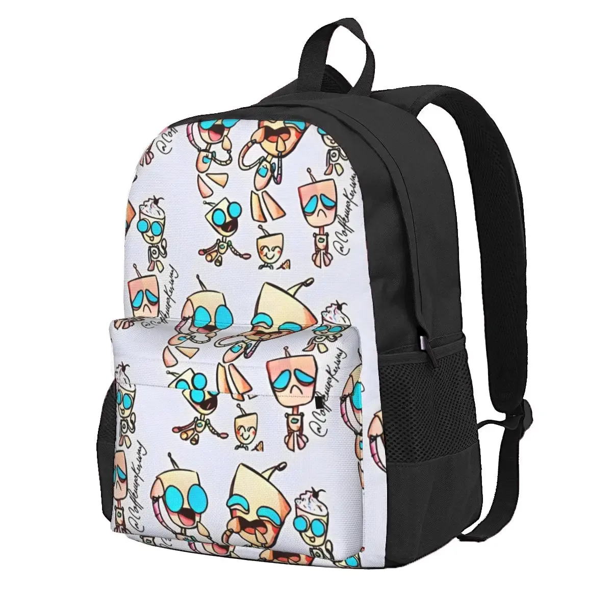 invader zim gir dib vert dib robot sac à dos mochila tendance étudiant sac d'école ordinateur portable sac à dos adolescent grand voyage sac à bandoulière