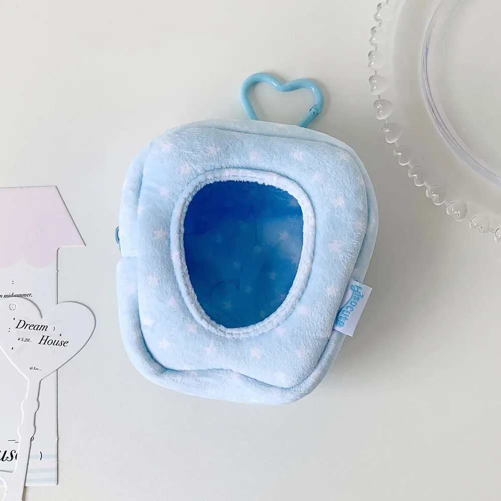 sac de rangement y2k tendance coréenne, couleur unie, à pois, pour poupées, mignon, pour filles, avec bouton cœur pomme, sac de présentation, pendentif décoratif, cadeaux