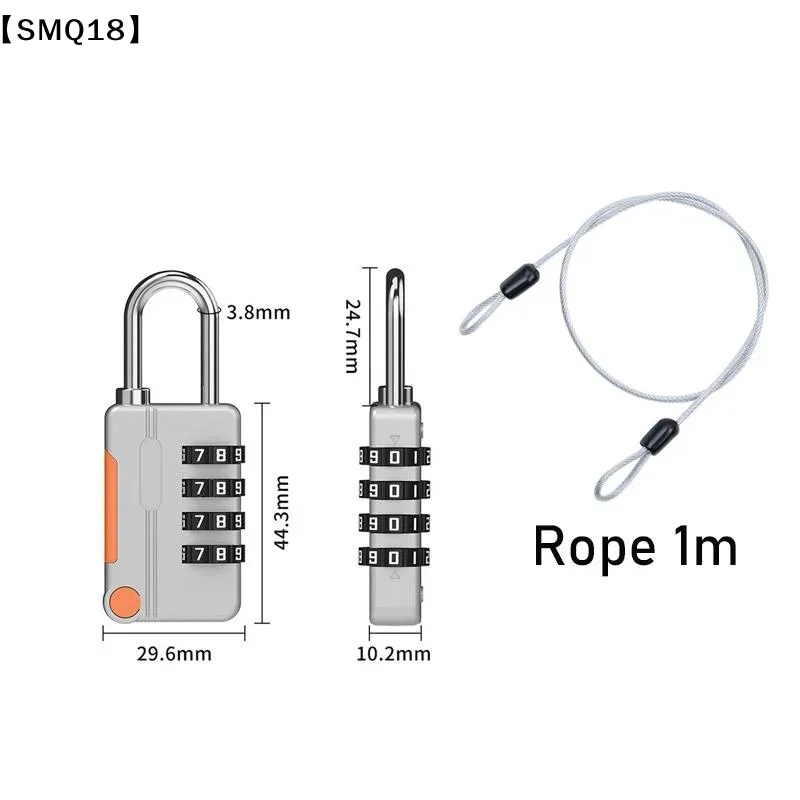 cadenas combinatoire multicolore chiffres quatre code réinitialisable anse métallique robuste protection voyage effets personnels scénarios divers