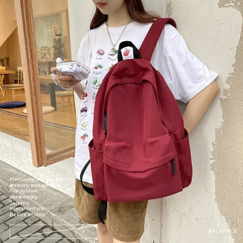 sac à dos polyvalent noir gris blanc rouge, sac de voyage étanche de grande capacité de haute qualité, sac d'ordinateur en nylon lavable unisexe