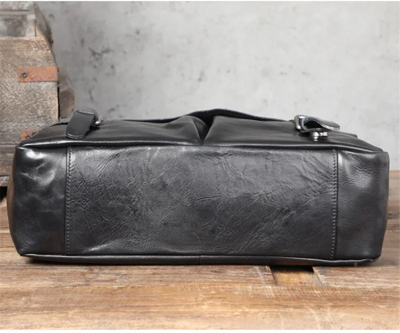 porte-documents en cuir véritable pour hommes, sac à main en peau de cercle naturelle, sacs de messager noirs pour ordinateur portable, affaires de luxe, haute qualité, mode