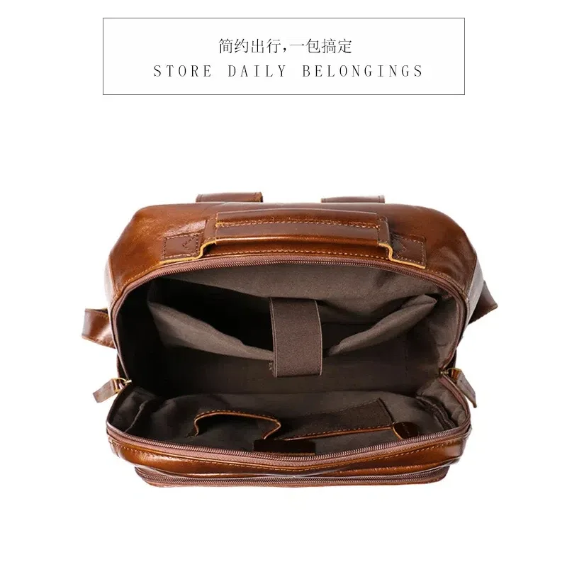 yetties rétro nouveau style couche supérieure peau de vache hommes voyage sac à dos femmes en cuir véritable ordinateur sac à dos grande capacité sac à main