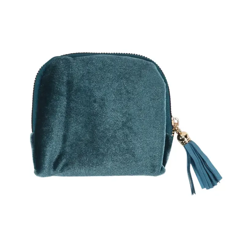 sac de rangement pour bijoux exquis avec pendentif pompon, pochette zippée pour bagues, grande capacité, sac de voyage pour bracelets en cristal