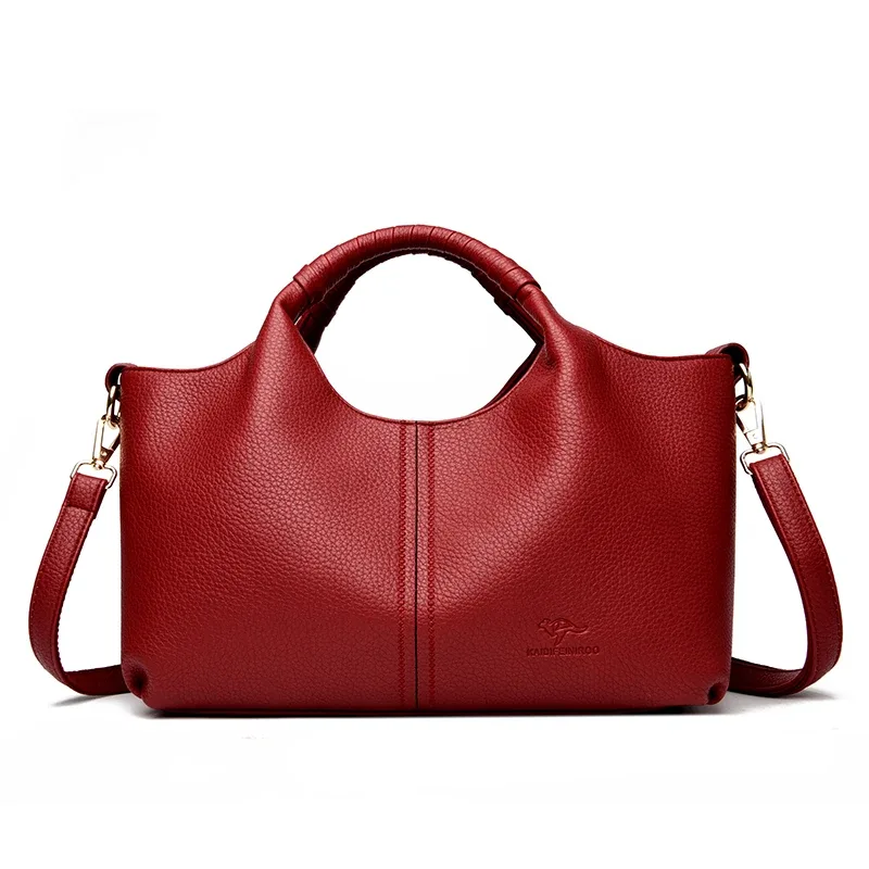 sac fourre-tout en cuir authentique pour femmes, fourre-tout de luxe de grande capacité, sacs à bandoulière diagonale à une épaule, sac à main simple à la mode