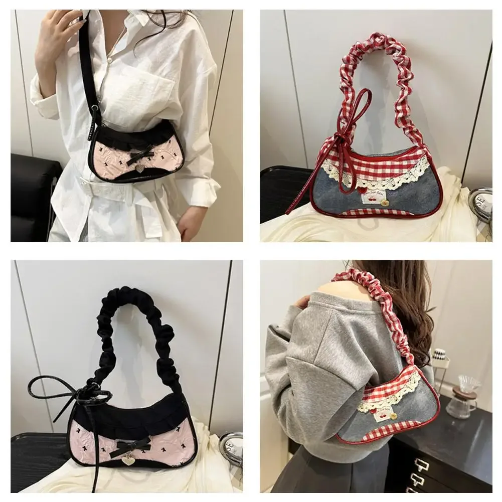nouveau mignon à carreaux cowboy doux femmes simple mode sac à bandoulière décontracté rose mini sacs à main femmes harajuku plaid mini sacs