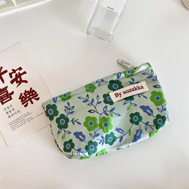 trousse de maquillage à fermeture éclair pour femmes, nouveaux sacs à cosmétiques, organiseurs, instituts floraux, stockage de poudres, trousse de maquillage, voyage