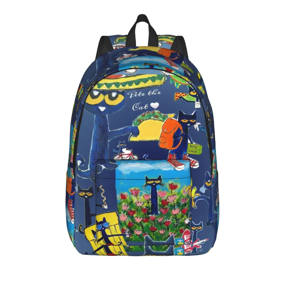 sac à dos pete le chat et ses chaussures blanches, sacs à dos d'entraînement unisexes en polyester, légers et élégants, sacs à dos pour lycée