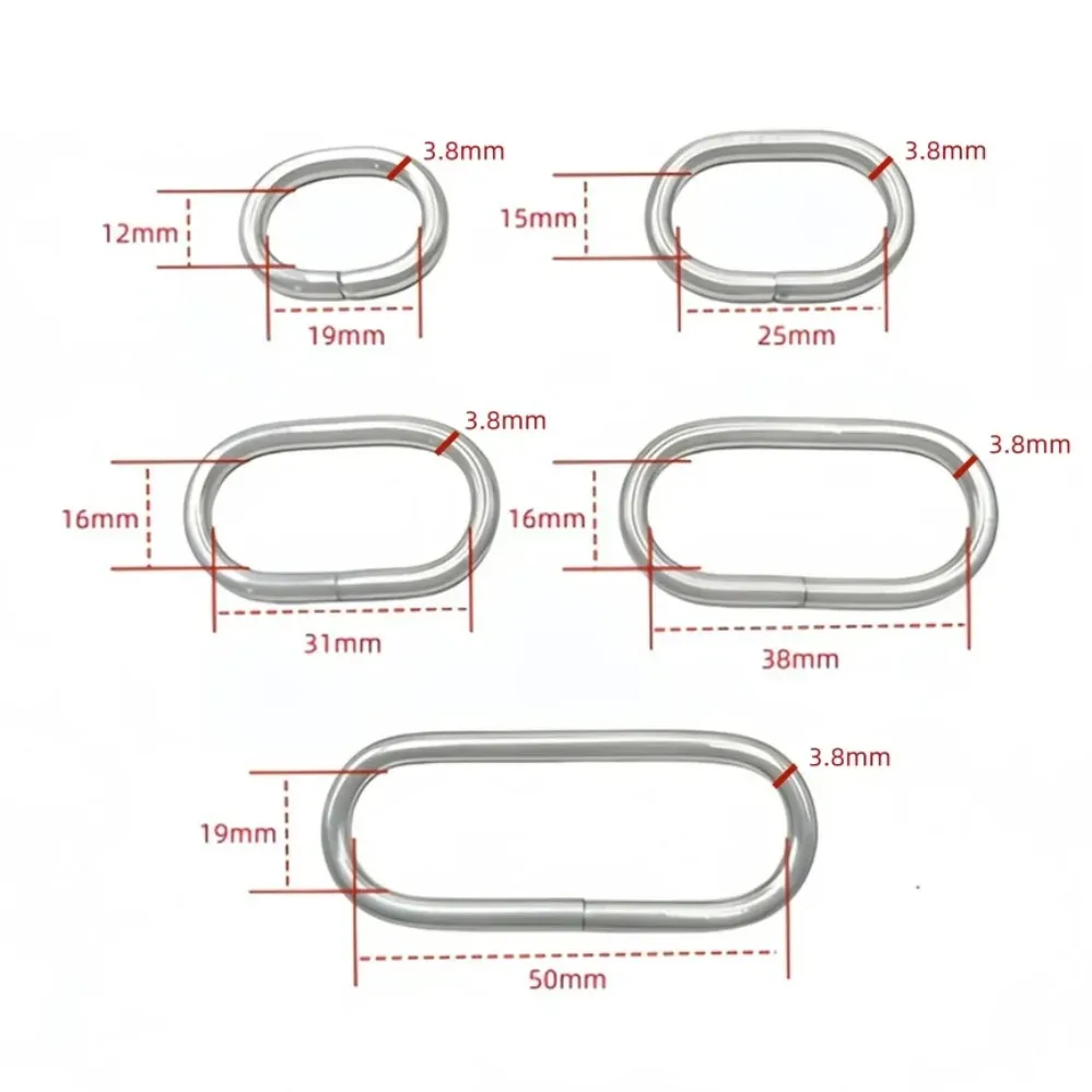 anneaux ovale métal sac fixation collier chien accessoire quincailleries multicouleur tailles variées travail cuir maniement pratique