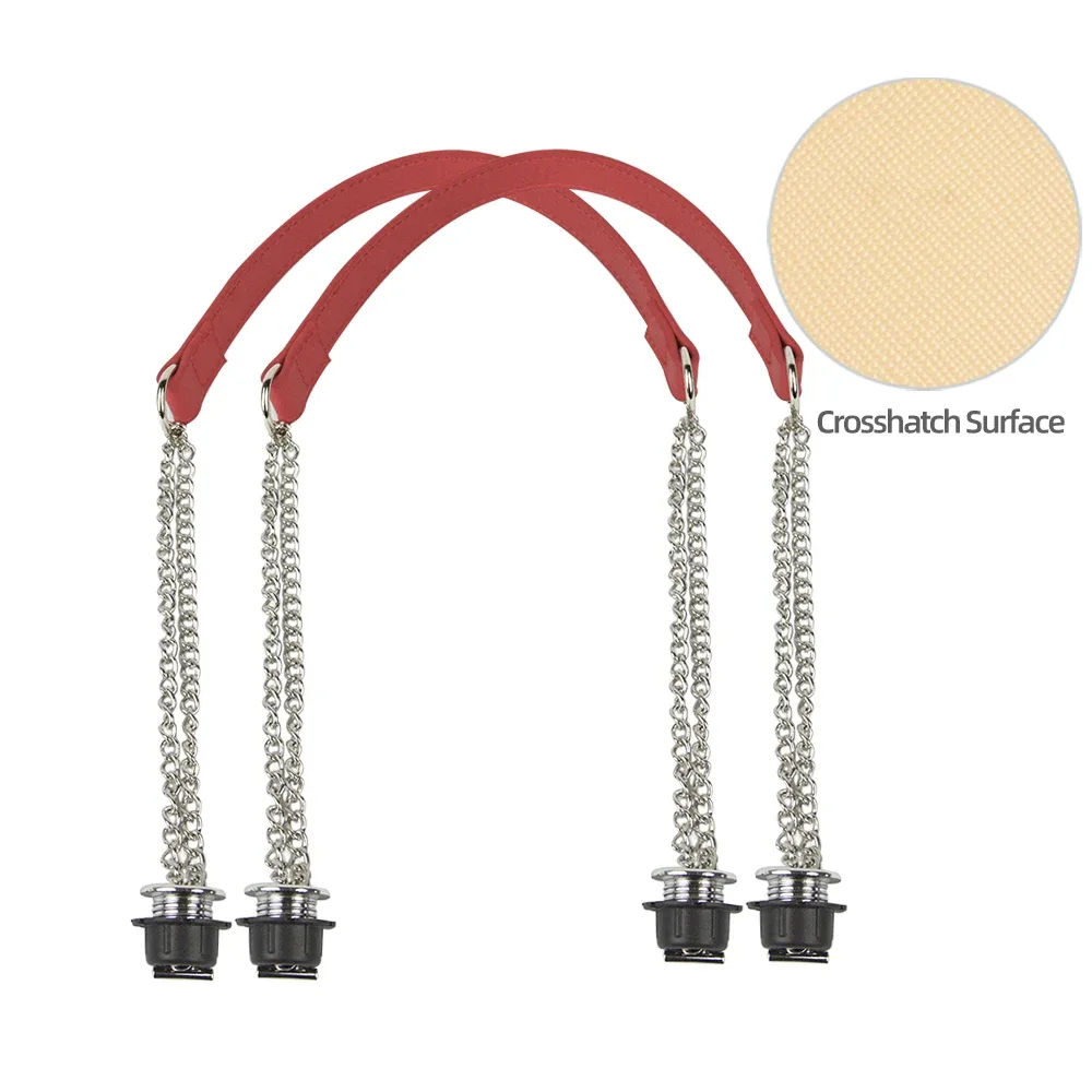 nouvelle paire de chaînes doubles longues argentées obag avec vis à placage métallique pour poignée obag, sac à main pour femme, sac à bandoulière