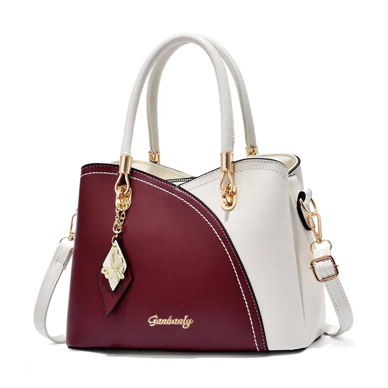 sac à main tendance et polyvalent pour femme d'âge mûr, grande capacité, motif écossais color-block, idéal pour les trajets quotidiens ou comme cadeau.
