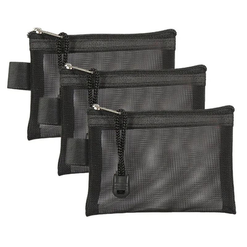 porte-monnaie en maille pour femmes, fermeture éclair transparente, sacs de rangement en poudres, porte-cartes pour filles, porte-clés, petits sacs à main