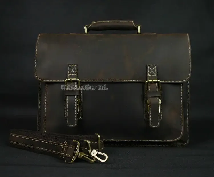 sac messager en cuir véritable pour homme, sac à main fourre-tout pour homme, sac pour ordinateur portable 15 ", sac de travail, sac d'affaires lancé, sac à main vintage elin horse, étui à bombes, m088