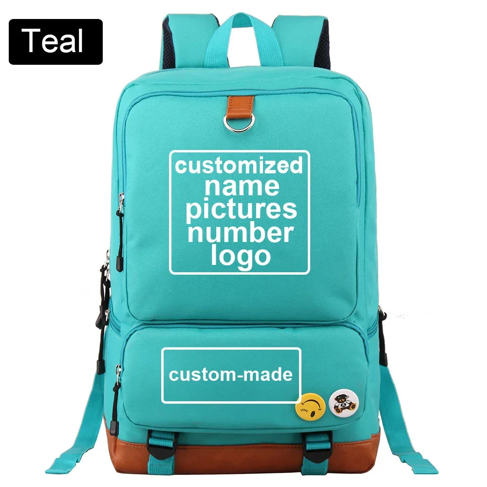 sac à dos personnalisé en toile pour homme, femme, adolescent, avec impression diy de votre photo ou logo, idéal pour l'école