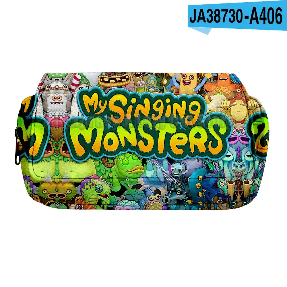 my singing monsters stuffed horror game trousse à crayons pour étudiants, grands sacs à stylos, boîte de rangement, garçon, fille, enfant, école, fournitures de papeterie