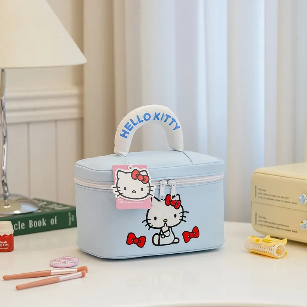 trousse de toilette portable imperméable de grande capacité, un incontournable pour les filles, sac de rangement kitty, organiseur de soins de la peau pour dortoir étudiant