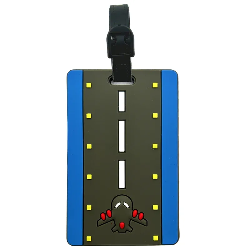 nouvelle étiquette de bagage en pvc en forme d'avion, porte-nom et d'identification, accessoires de voyage
