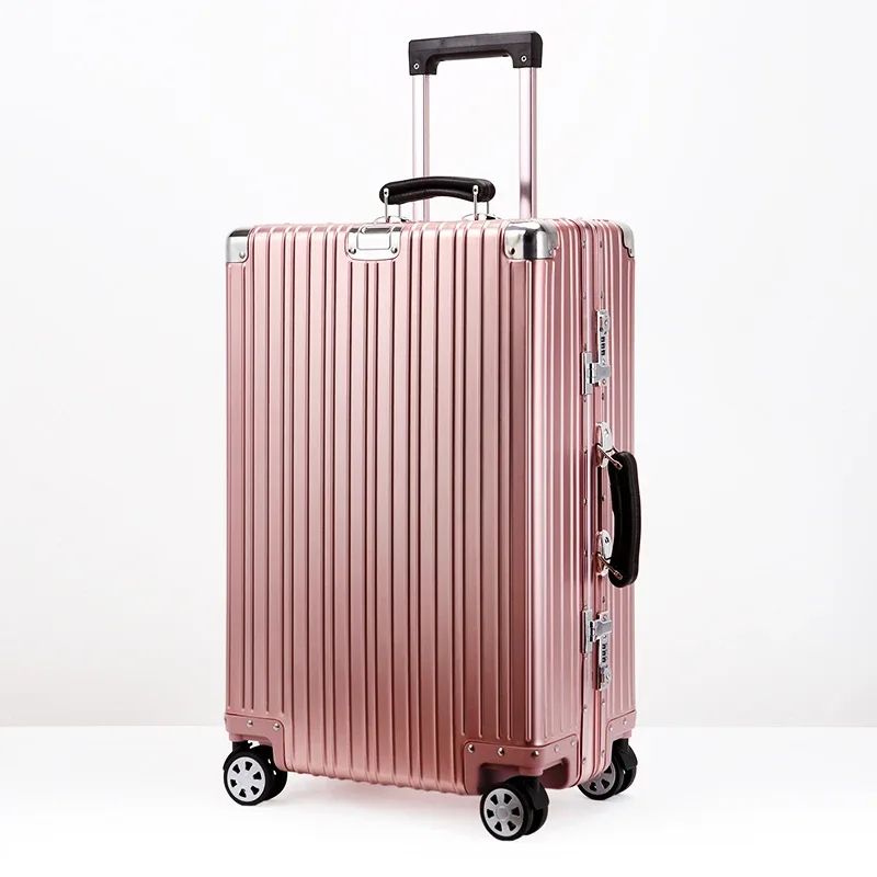 valise de voyage en alliage d'aluminium-magnésium de haute qualité, bagage à roulettes 20/24/26/29'', valise rétro à roulettes, bagage à main pour l'embarquement