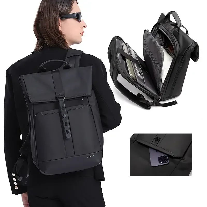 sac dos oxford unisexe noir bandes gris polyester compartiments ceinture air occasionnels école affaires transport quotidien use