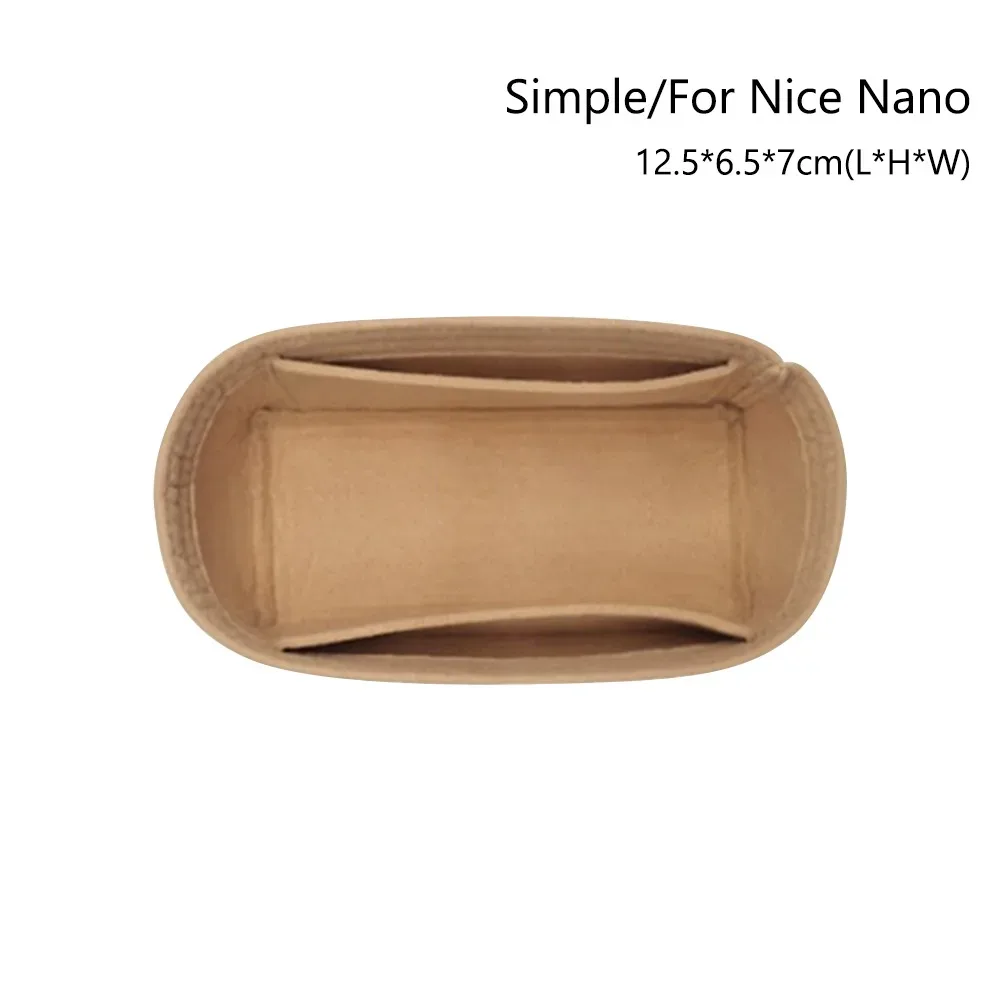 sac de rangement en feutre pour sac à main, doublure de sac à main portable, organisateur interne pour lv nice nano/mini/bb