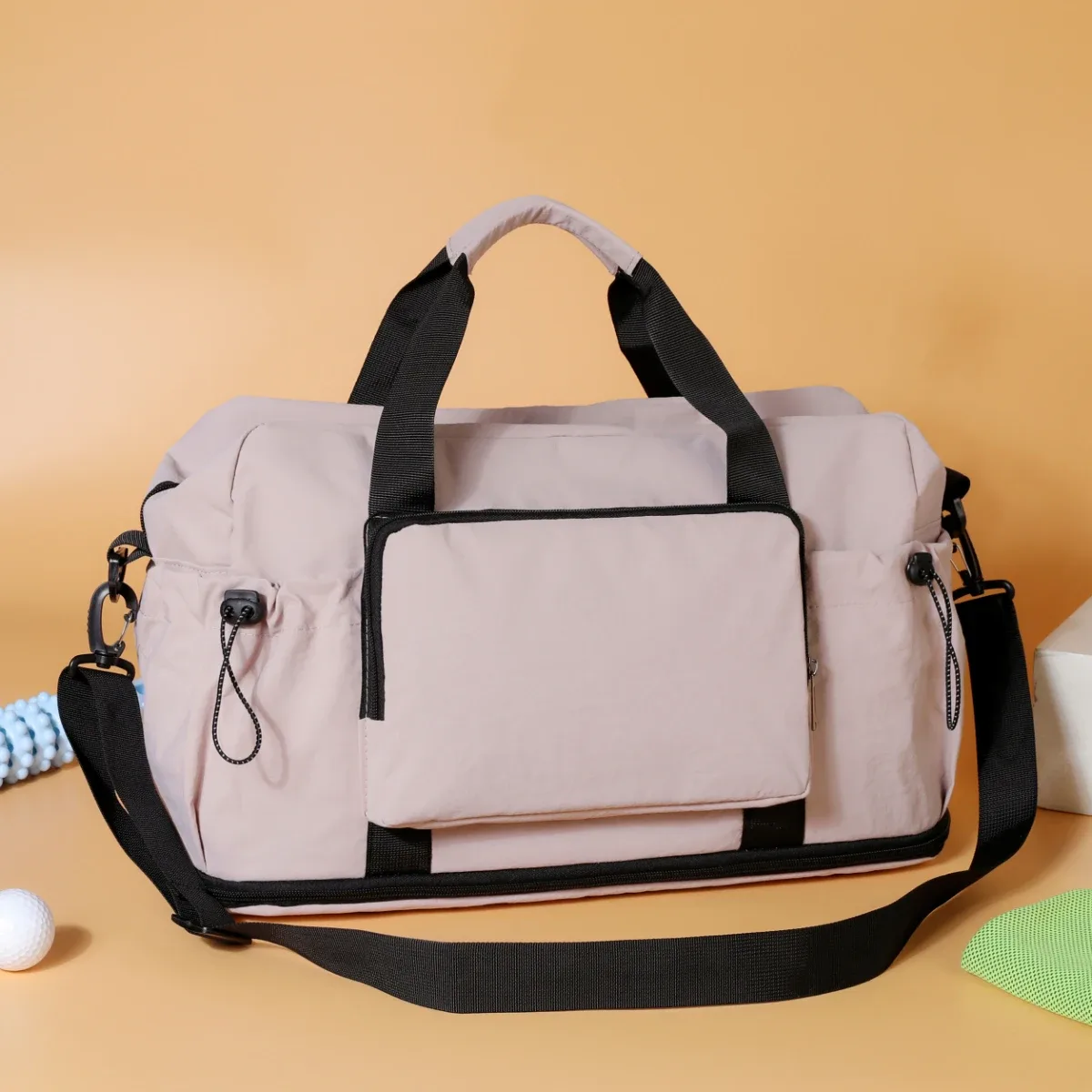 sac de voyage de grande capacité pour les courts voyages, sac de rangement pour bagages, sac de sport léger et portable pour femmes, extensible et peut être fixé à une valise trolley