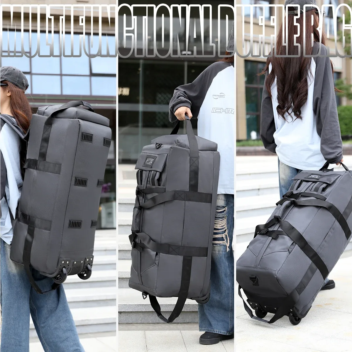 sac de voyage, sac à main grande capacité, bagage à main portable pour l'extérieur, sac de voyage à roulettes, sac de sport unisexe pratique et pratique