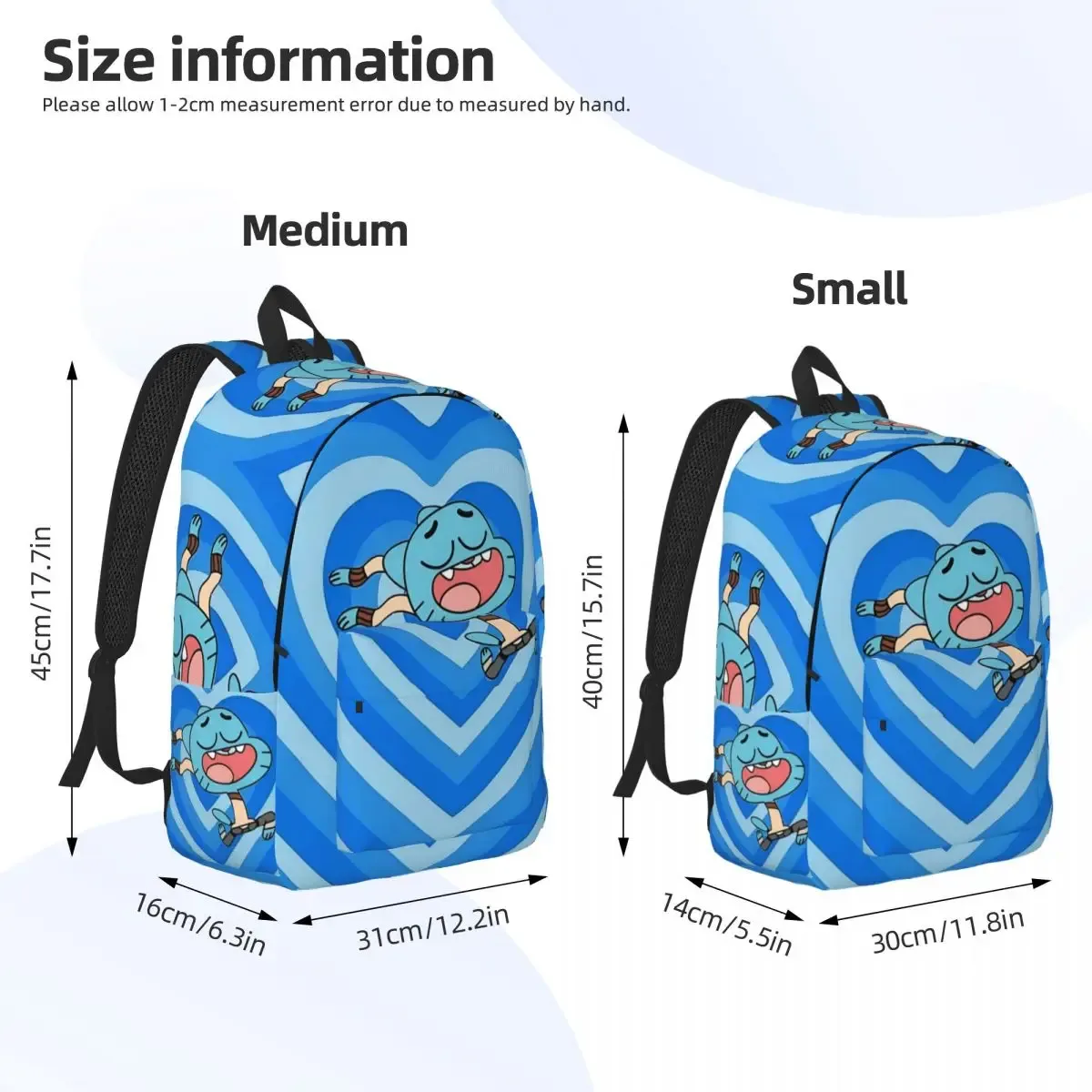 sac à dos classique amazing world of gumballs avec poche pour étudiants, randonnée, voyage, sac à dos pour hommes et femmes, sacs en toile pour ordinateur portable