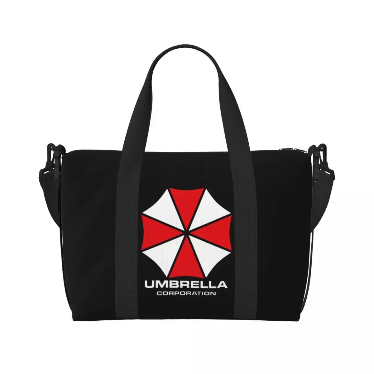 sac fourre-tout personnalisé pour femmes, fourre-tout de cosplay de jeu de film umbrella corporation, sacs de voyage de plage et de gymnastique de grande capacité