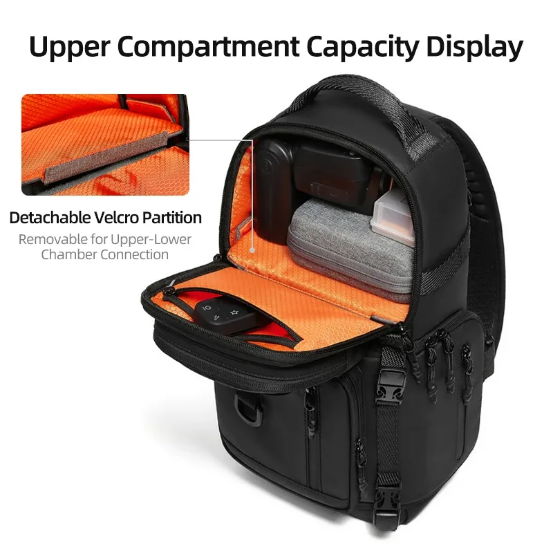 sac bandoulière pour appareil photo reflex numérique pour homme, sac de randonnée, sac messager, sac de voyage, sac de sport pour l'extérieur, sac de poitrine, peut être équipé d'un trépied