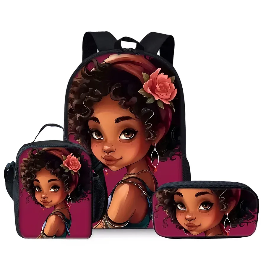 sac dos nylon unisexe violet kaki jaune blanc motif fille rose bougie turban école portable occasionnel adolescents