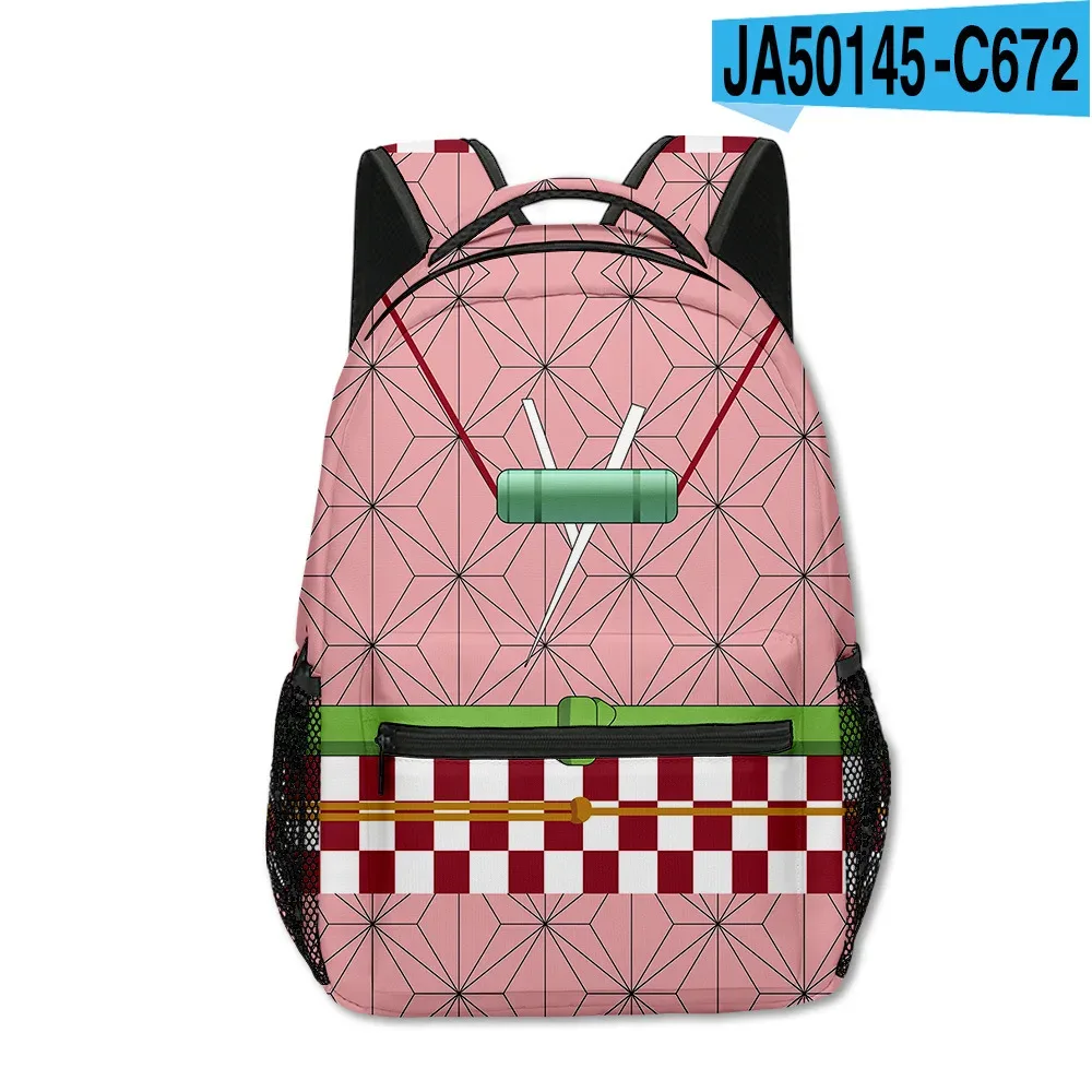 sac dos tissu oxford uni dessin animé géométrique multicouleurs triangles carreaux bandoulière arquée usage voyage
