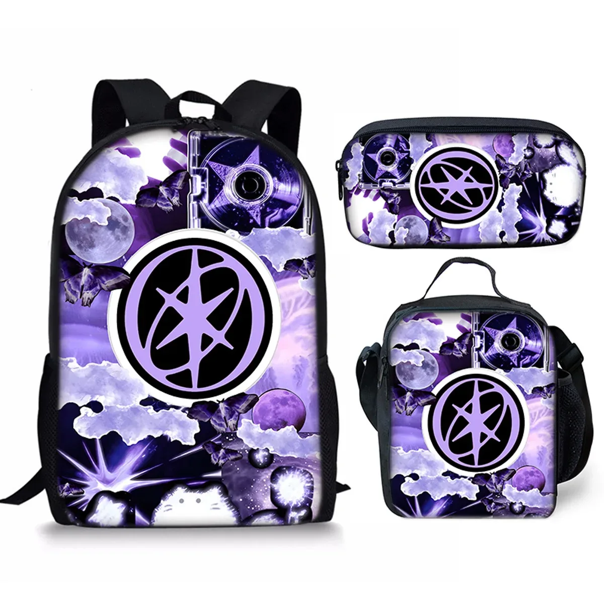 sac à dos scolaire classique populaire kpop katseye imprimé 3d, ensemble de 3 pièces, sac à dos pour ordinateur portable, sac à déjeuner, trousse à crayons