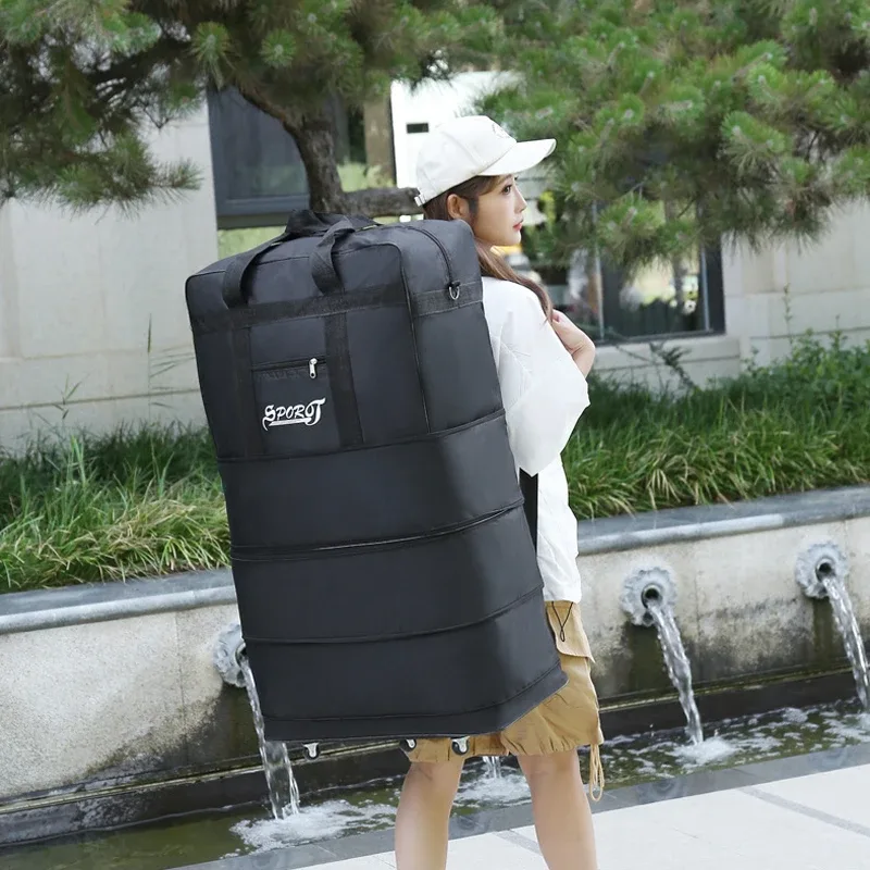 sac à dos de voyage extensible, pliable, pour la randonnée, sacs de voyage pour femmes, sac de voyage multi-couches extensible, sac à roulettes universel