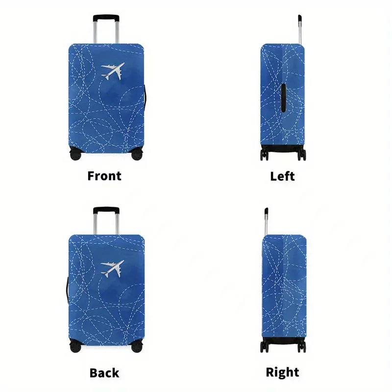 housse de bagage imprimée avec motif d'avion, accessoire de voyage extensible anti-poussière, convient aux valises de 18 à 32 pouces