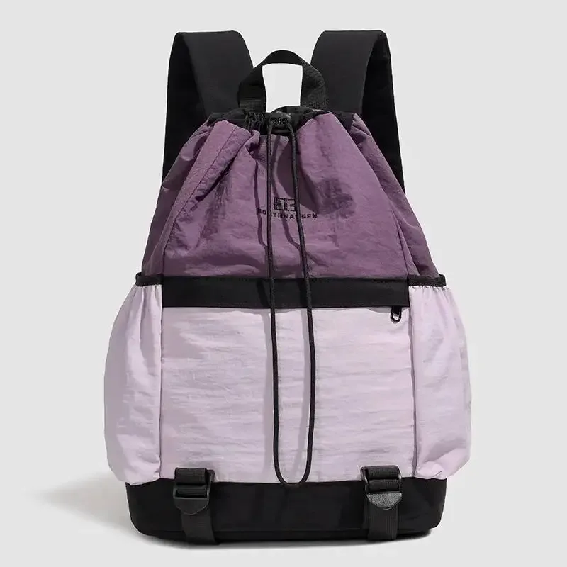 sacs à bandoulière polyvalents de grande capacité avec fermeture à cordon de serrage, bloc de couleurs, sac à dos décontracté à la mode pour hommes et femmes, offre spéciale